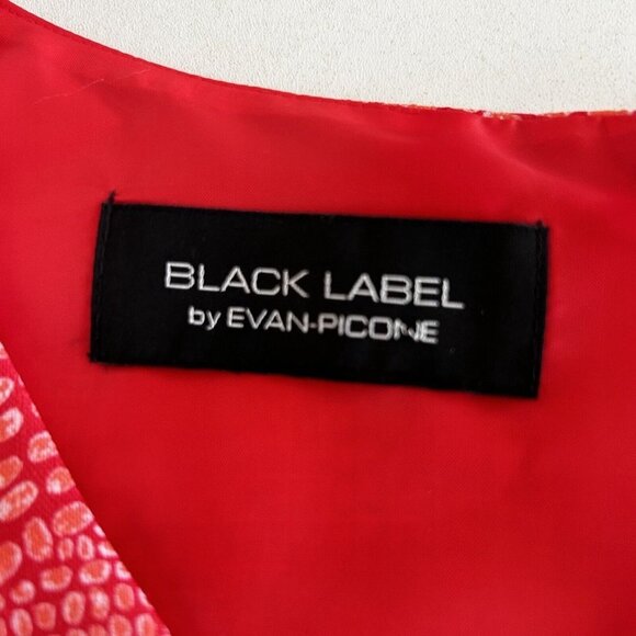 Black Label By Evan Picone Fit & Flare Midi Dress 14 Multicolor Sleeveless Zip - Picture 5 of 10